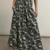 Aster Print High-Waisted Maxi Skirt