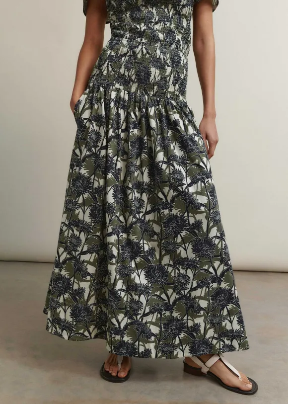 Aster Print High-Waisted Maxi Skirt