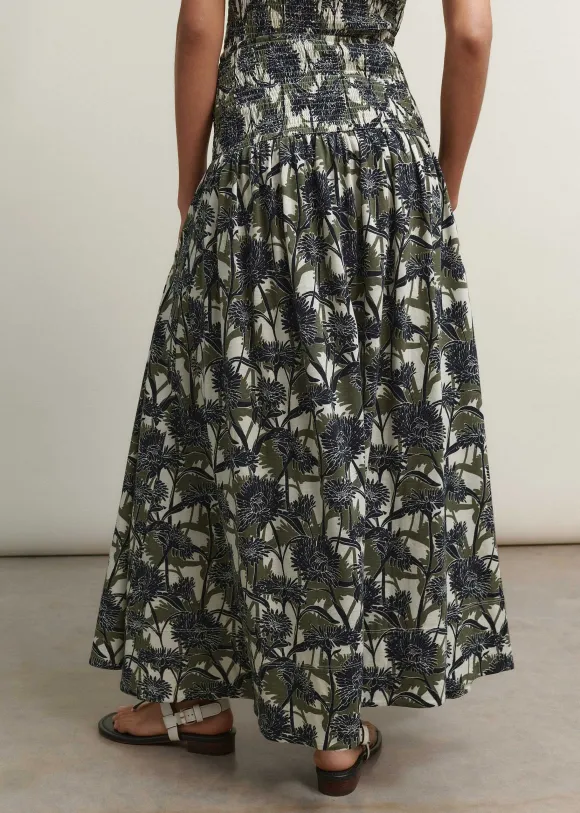 Aster Print High-Waisted Maxi Skirt