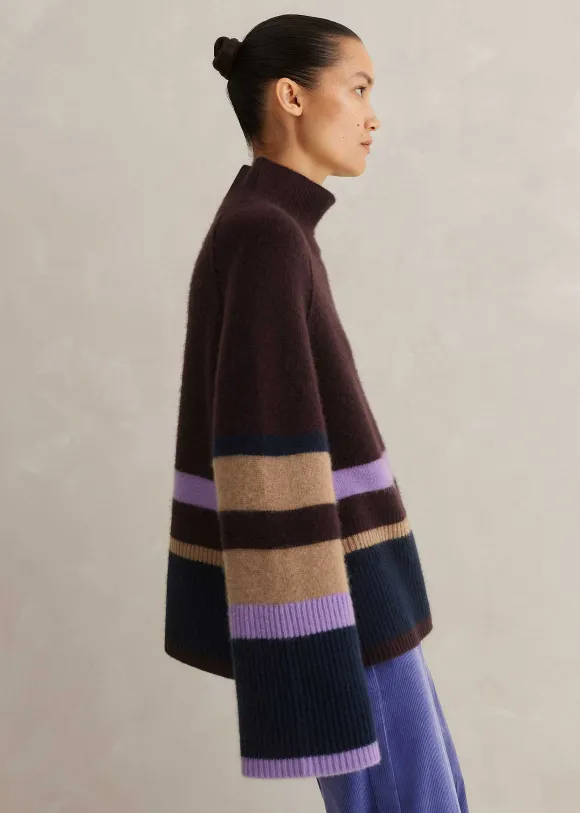 Boiled Cashmere Relaxed Stripe Jumper