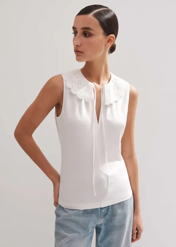 Broderie Bib Sleeveless Layering Tank