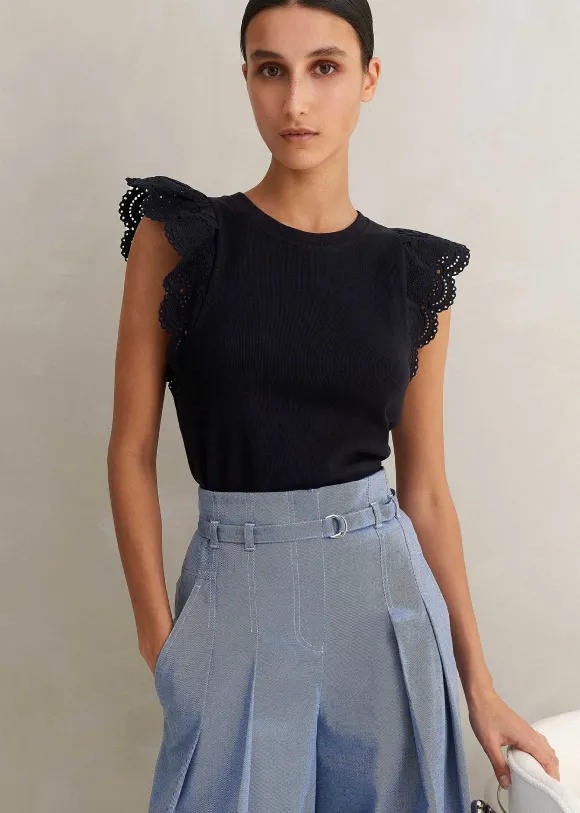 Broderie Trim Tank Top