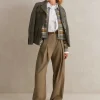 Brushed Cashmere Crew Neck Stripe Cardigan