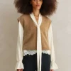 Brushed Cashmere V Neck Cropped Vest