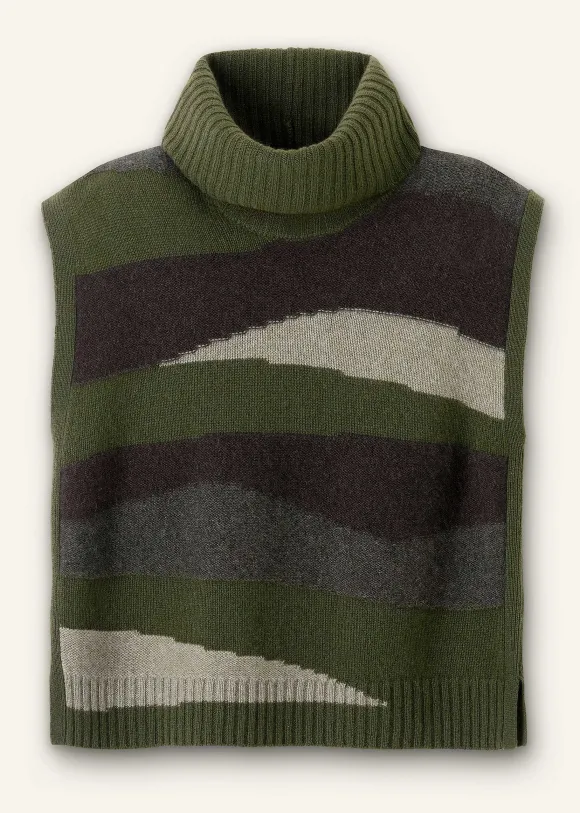 Cashmere Camo Cropped Vest + Snood