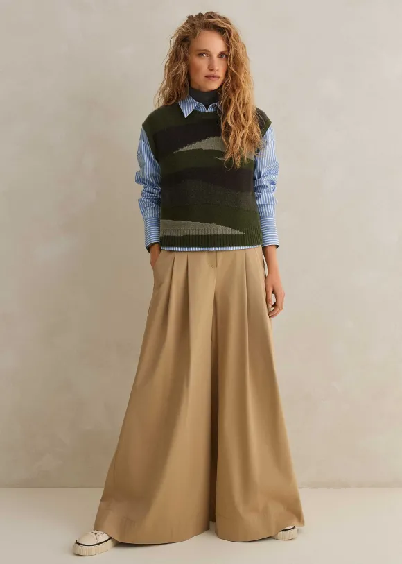 Cashmere Camo Cropped Vest + Snood