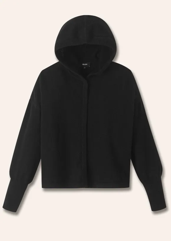 Cashmere Drop Shoulder Box Crop Hoody