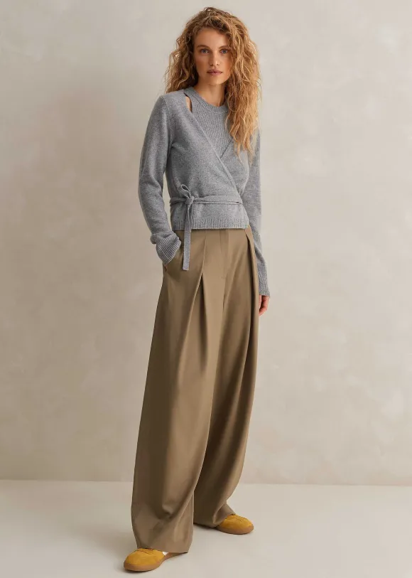Cashmere Layered Wrap Top