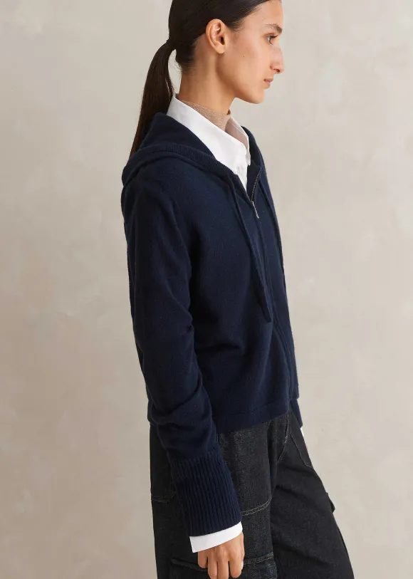 Cashmere Relaxed Fit Box Zip Hoody