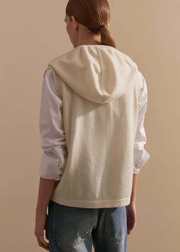 Cashmere Sleeveless Relaxed Zip Hoody