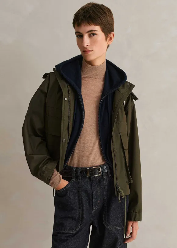 Cashmere Sleeveless Relaxed Zip Hoody