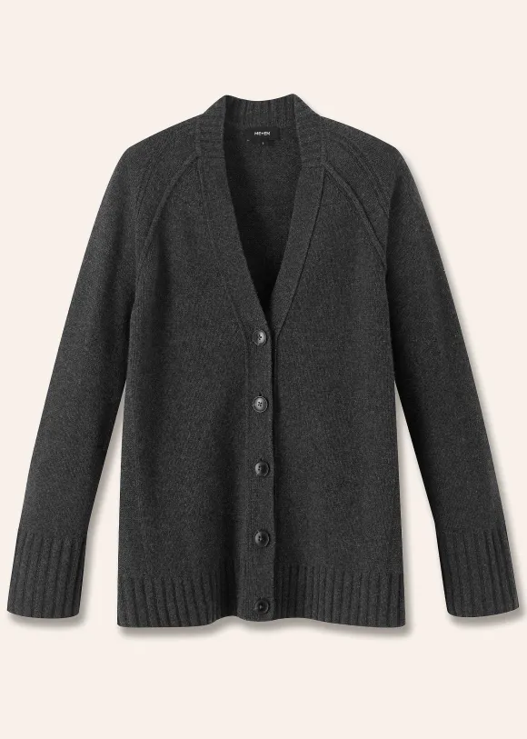 Cashmere-Blend Swing Cardigan