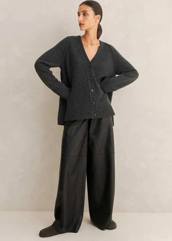 Cashmere-Blend Swing Cardigan
