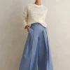 Chambray Tailoring Super Wide-Leg Trouser