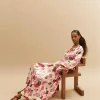 Cheesecloth Bali Print Full-Length Dress