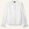 Cheesecloth Broderie Trim Blouse