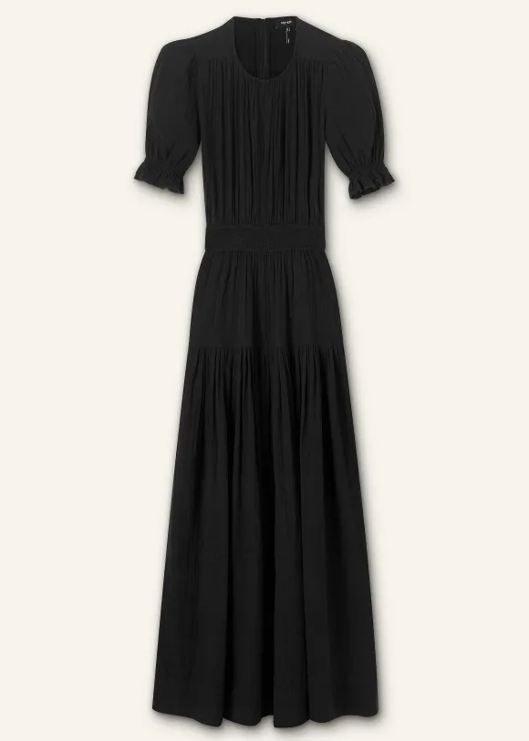 Cheesecloth Cut Out Full-Length Dress
