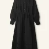 Cheesecloth Drawstring Maxi Dress