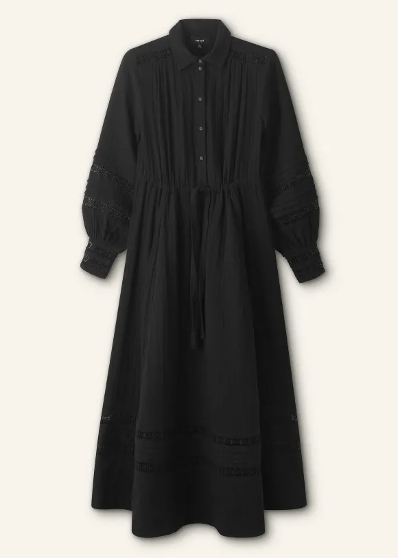 Cheesecloth Drawstring Maxi Dress