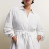 Cheesecloth Drawstring Maxi Dress