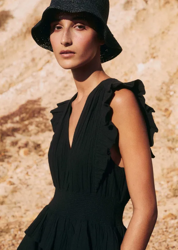 Cheesecloth Fit And Flare Short Dress