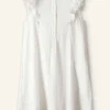Cheesecloth Frill Short Swing Dress + Belt