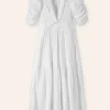 Cheesecloth Gathered Sleeve Maxi Dress