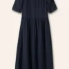 Cheesecloth Relaxed Ruffle Midi Dress