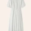 Cheesecloth Shirred Maxi Shirt Dress