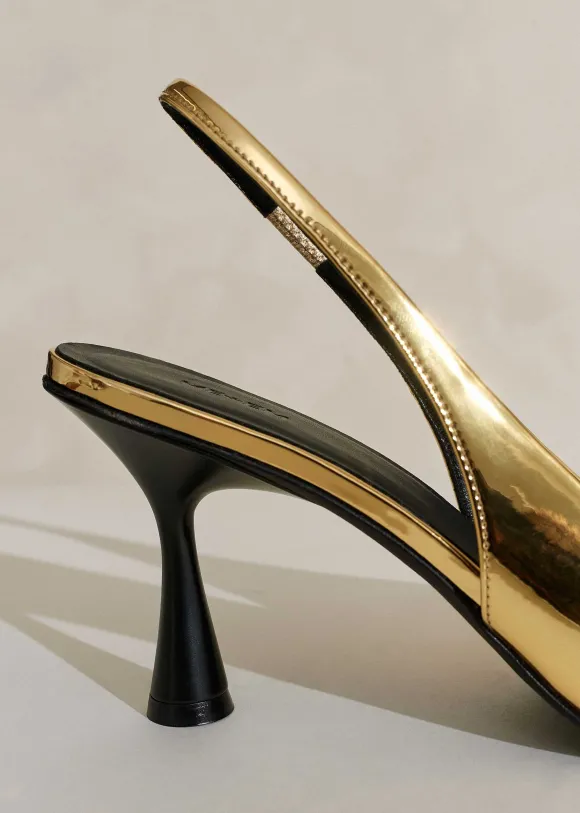 Chisel Toe Metallic Slingback
