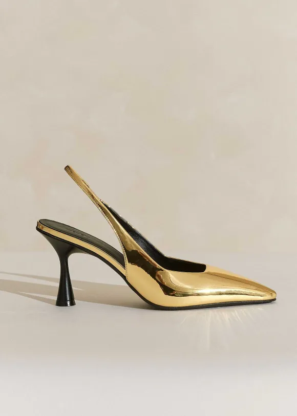 Chisel Toe Metallic Slingback