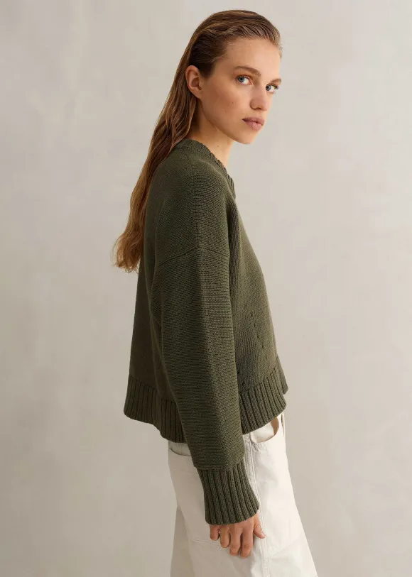 Chunky Cotton Curved Hem Jumper