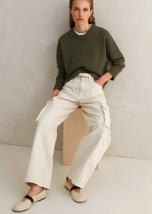 Chunky Cotton Curved Hem Jumper