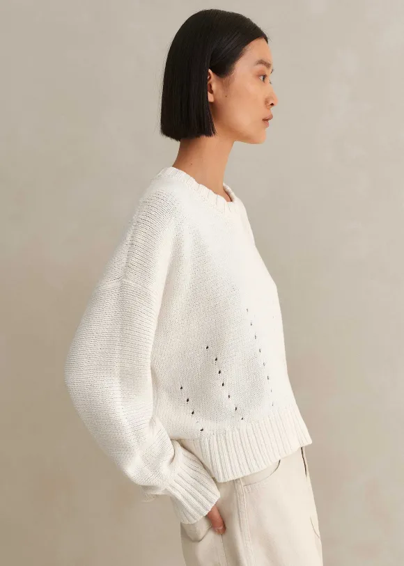 Chunky Cotton Curved Hem Jumper