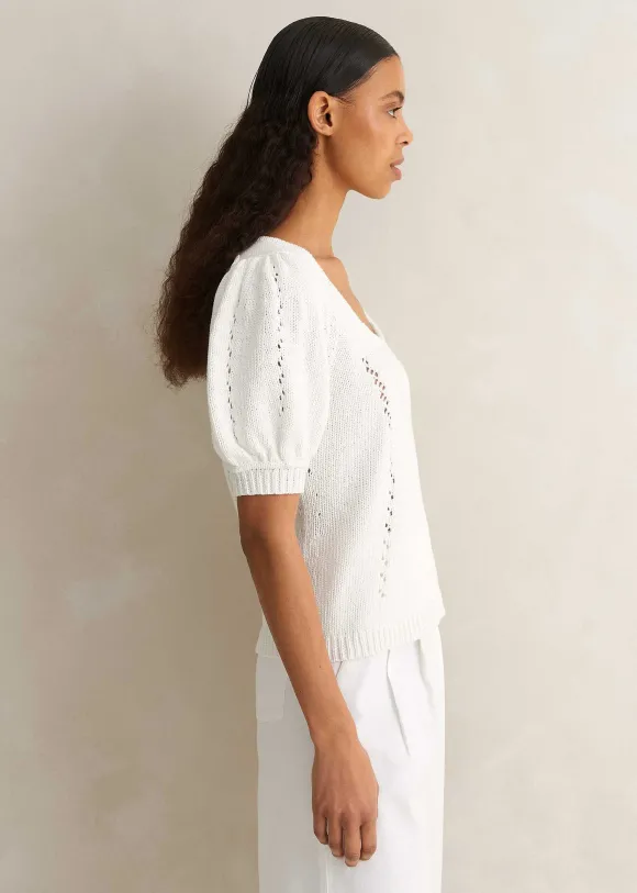 Chunky Cotton Fashioned Square Neck Tee