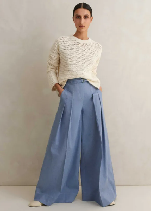 Chunky Cotton Open Stitch Box Jumper