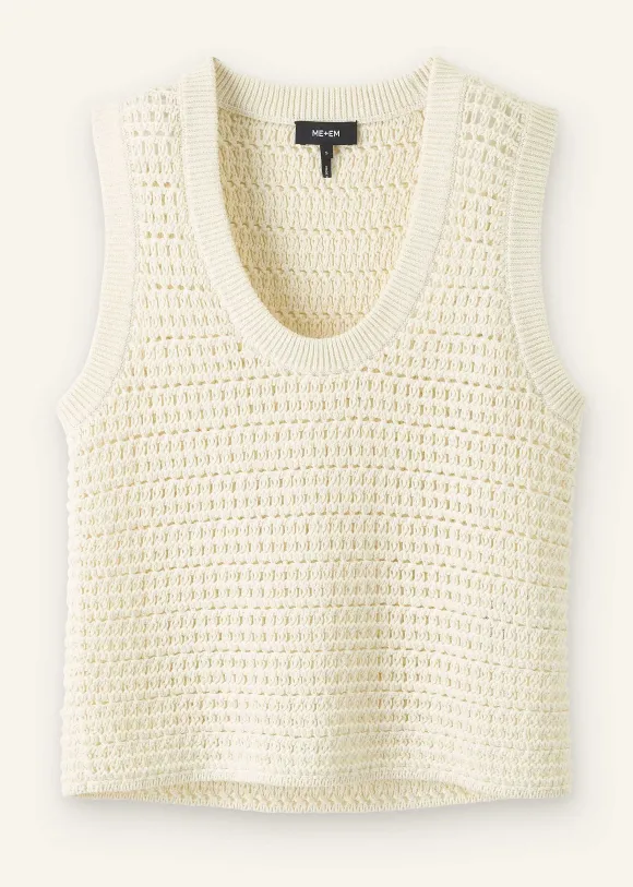 Chunky Cotton Open Stitch Vest