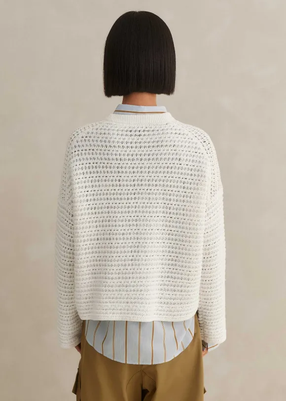 Chunky Cotton Open Stitch Box Jumper