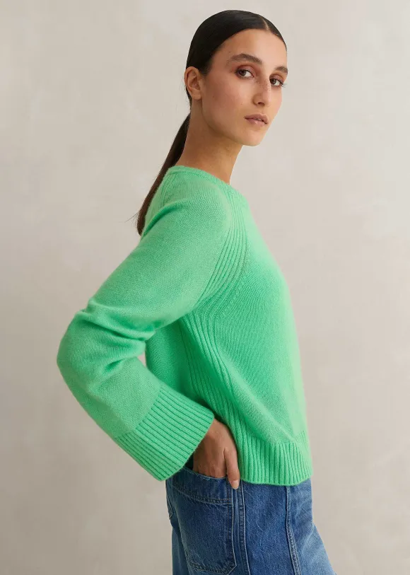 Cloud-Soft Merino Cashmere Silk Cropped Box Jumper