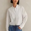 Cotton Bib Detail Crop Shirt