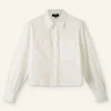 Cotton Broderie Cropped Jacket Blouse