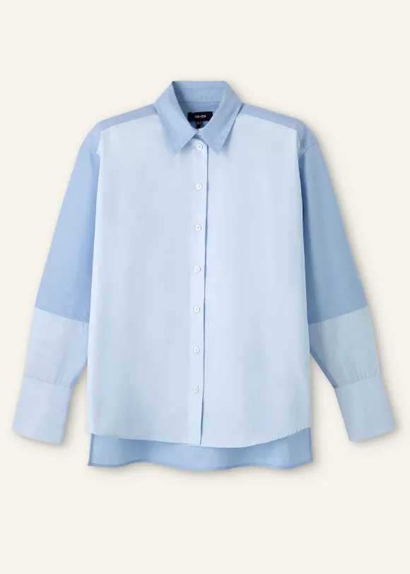 Cotton Colour Block Oversized Shirt