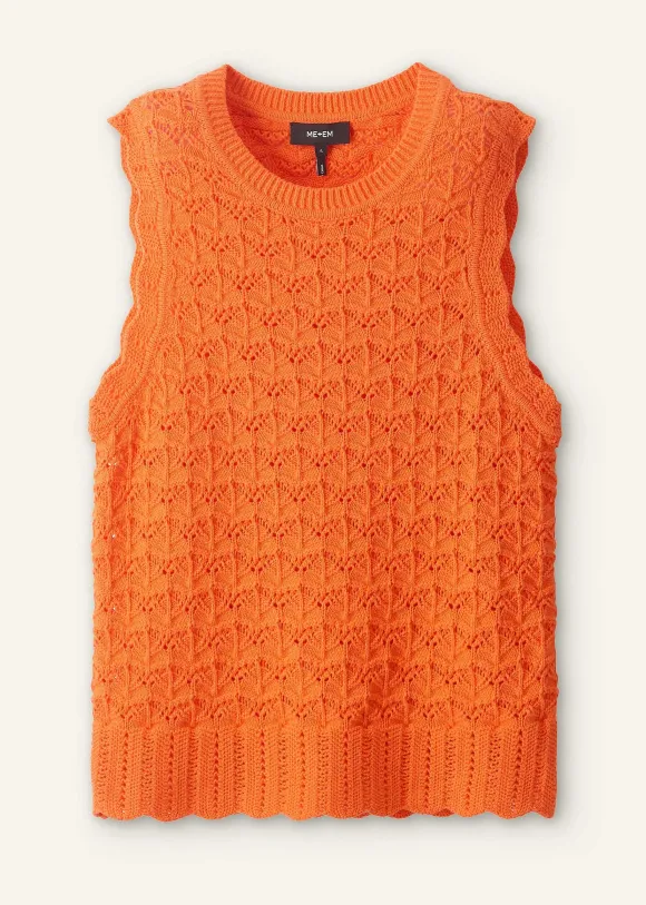 Cotton Lace Stitch Knit Vest