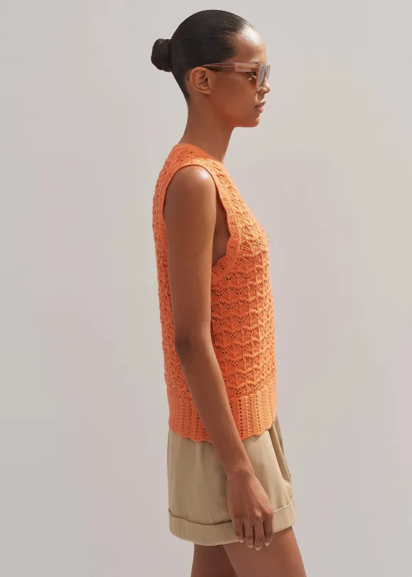 Cotton Lace Stitch Knit Vest