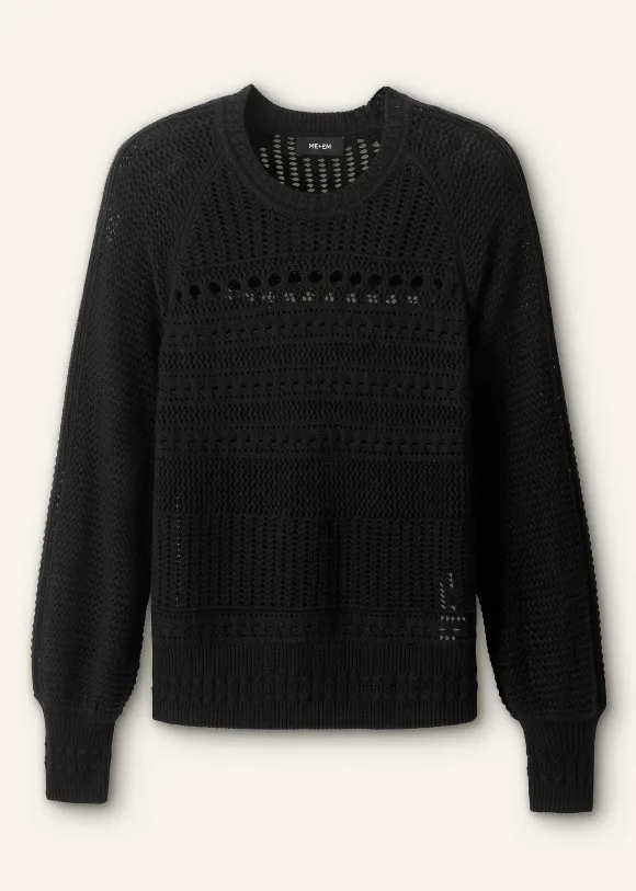 Cotton Lace Stitch Raglan Sleeve Jumper