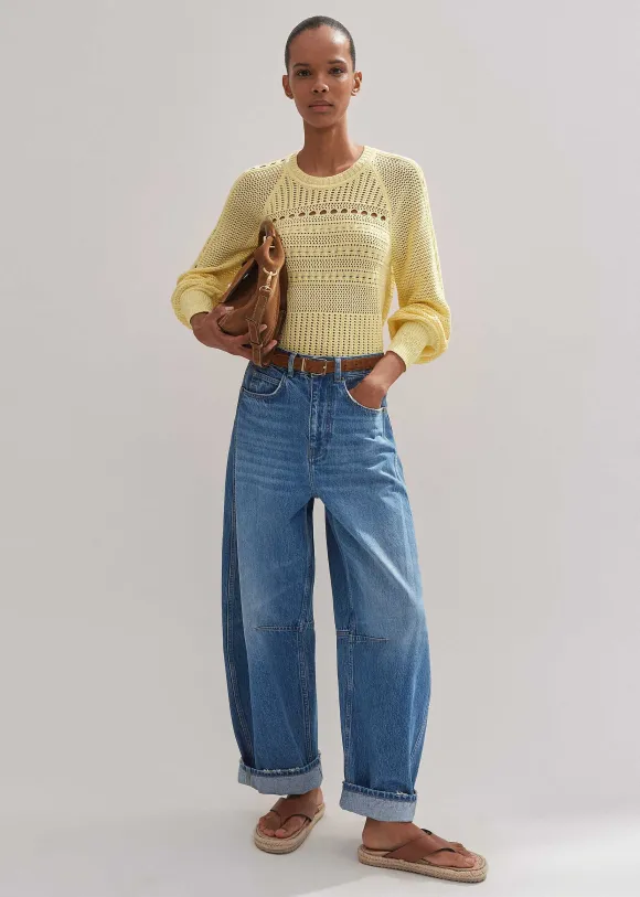 Cotton Lace Stitch Raglan Sleeve Jumper