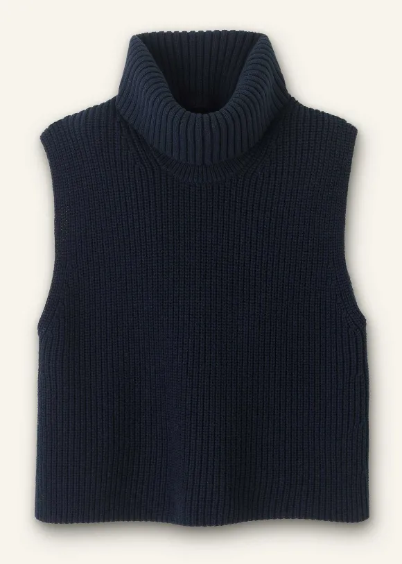 Cotton Merino Rib Layering Vest + Snood
