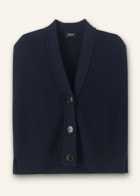 Cotton Merino Rib Relaxed Buttoned Vest