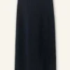Cotton Merino Rib Straight Maxi Skirt