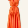 Cotton Poplin Cut-Out Maxi Dress